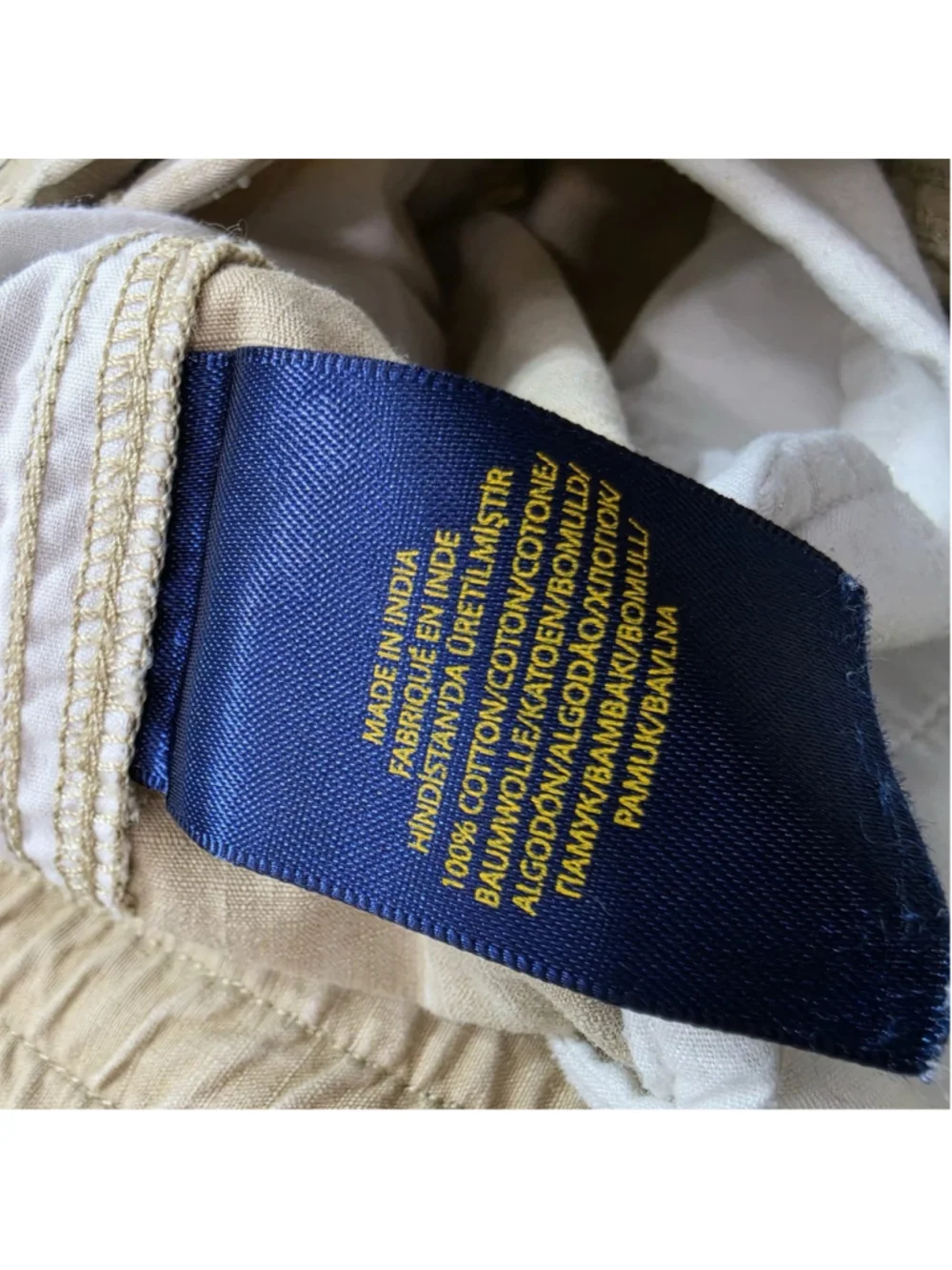 Polo Ralph Lauren Cargo Pants Boys L 14 16 Khaki Drawstring Pony Logo